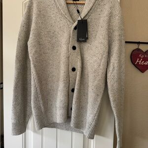 Rails Grey Shawl Collar Men's Sweater size M NWT’s